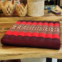 Thai Seat Cushion Meditation Elephants Red 50x50cm