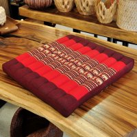 Thai Seat Cushion Meditation Elephants Red 50x50cm