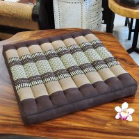 Cushion Thai Seat Cushion Meditation Flowers Brown 50x50cm