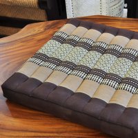 Cushion Thai Seat Cushion Meditation Flowers Brown 50x50cm