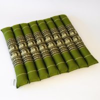 Thai Seat Cushion Mat Elephants Green 35x35cm