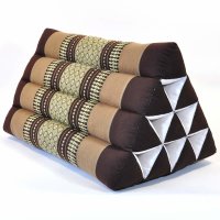 Thai Triangle Cushion Flowers Brown 50x35x30cm