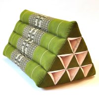 Thai Triangle Cushion Elephants Green 50x35x30cm