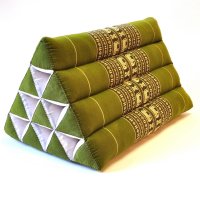 Thai Triangle Cushion Elephants Green 50x35x30cm