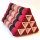 Thai Triangle Cushion Flowers Red-Black 50x35x30cm