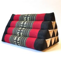 Thai Triangle Cushion Elephants Red-Black 50x35x30cm