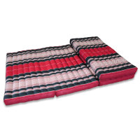 Mat Thai Sofa Blossoms Red-Black 200x100cm - four-ply