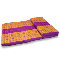 Matte Thai Sofa Blüten Pink Orange 200x100cm - vierlagig