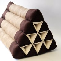 Thai Triangle Cushion Natural Brown 50x35x30cm