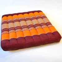 Cushion Thai Seat Cushion Meditation Flowers Orange 50x50cm