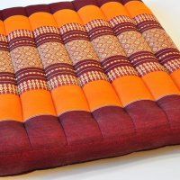 Cushion Thai Seat Cushion Meditation Flowers Orange 50x50cm