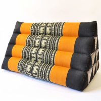 Kissen Thai Dreieckskissen Elefanten Schwarz Orange 50x35x30cm