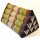 Thai Triangle Cushion Flowers Brown Green 50x35x30cm