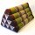 Thai Triangle Cushion Flowers Brown Green 50x35x30cm