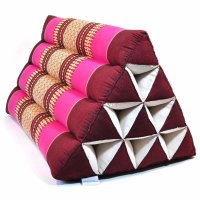 Thai Triangle Cushion Flowers Pink 50x35x30cm