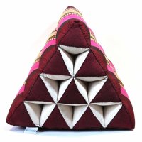 Thai Triangle Cushion Flowers Pink 50x35x30cm