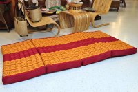 Matte Thai Sofa Blüten Weinrot Orange 200x100cm -...