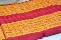 Matte Thai Sofa Blüten Weinrot Orange 200x100cm - vierlagig