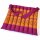 Kissen Thai Sitzkissen Bl&uuml;ten Violett Orange 35x35cm mit Band