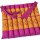 Cushion Thai Seat Cushion Flowers Purple Orange 35x35cm with Ribbon