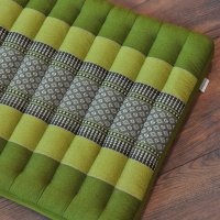 Thai Seat Cushion Meditation Flowers Light Green 50x50cm