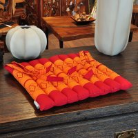 Cushion Thai Seat Cushion Flowers Red Orange 35x35cm with...