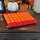 Thai Seat Cushion Mat Flowers Red Orange 35x35cm