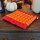 Thai Seat Cushion Mat Flowers Red Orange 35x35cm