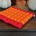 Thai Seat Cushion Mat Flowers Red Orange 35x35cm