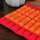 Thai Seat Cushion Mat Flowers Red Orange 35x35cm