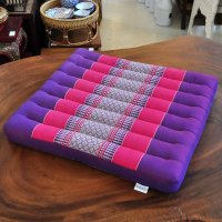 Thai Seat Cushion Meditation Flowers Purple Pink 50x50cm