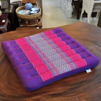 Thai Seat Cushion Meditation Flowers Purple Pink 50x50cm