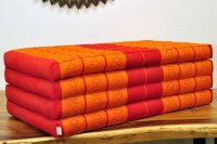 Mat Thai Sofa Flowers Red Orange 200x100cm - four-ply