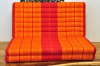 Matte Thai Sofa Blüten Rot Orange 200x100cm - vierlagig