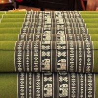 Mat Thai Sofa Elephants Green 200x100cm - four-ply