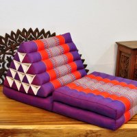 Thai Triangle Cushion Flowers Purple Red 3 Mats XL