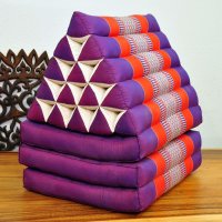 Thai Triangle Cushion Flowers Purple Red 3 Mats XL