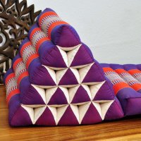 Thai Triangle Cushion Flowers Purple Red 3 Mats XL