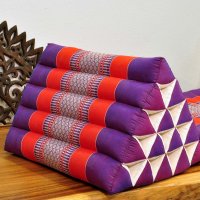 Kissen Thai Dreieckskissen Bl&uuml;ten Violett Rot 3 Matten XL