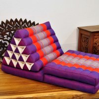 Thai Triangle Cushion Flowers Purple Red 3 Mats XL