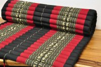 Thai Mat Yoga Mat to Roll Black-Red Elephants 200x106cm