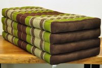 Mat Thai Sofa Flowers Brown Green 200x100cm - four-ply