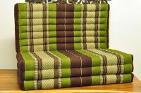 Mat Thai Sofa Flowers Brown Green 200x100cm - four-ply