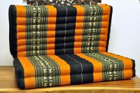 Mat Thai Sofa Elephants Black Yellow 200x100cm - four-ply