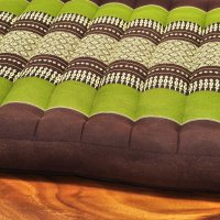 Cushion Thai Seat Cushion Meditation Flowers Brown Green 50x50cm