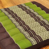 Cushion Thai Seat Cushion Meditation Flowers Brown Green 50x50cm