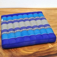 Cushion Thai Seat Cushion Meditation Flowers Blue 50x50cm