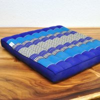 Cushion Thai Seat Cushion Meditation Flowers Blue 50x50cm